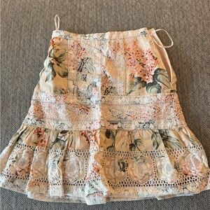 Zimmermann Floral Lace Trim Skirt